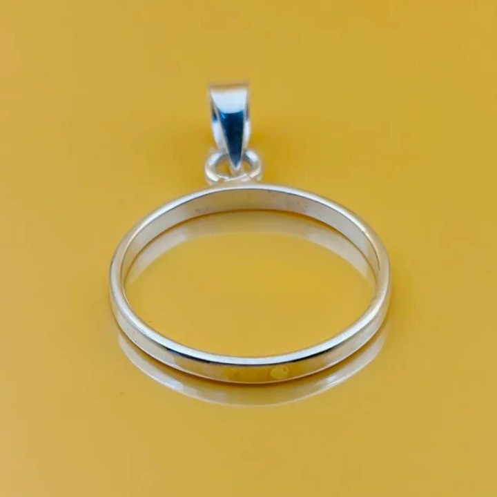 925 Sterling Silver 8mm Round Open Bezel Pendant Blank Handmade Jewelry Making