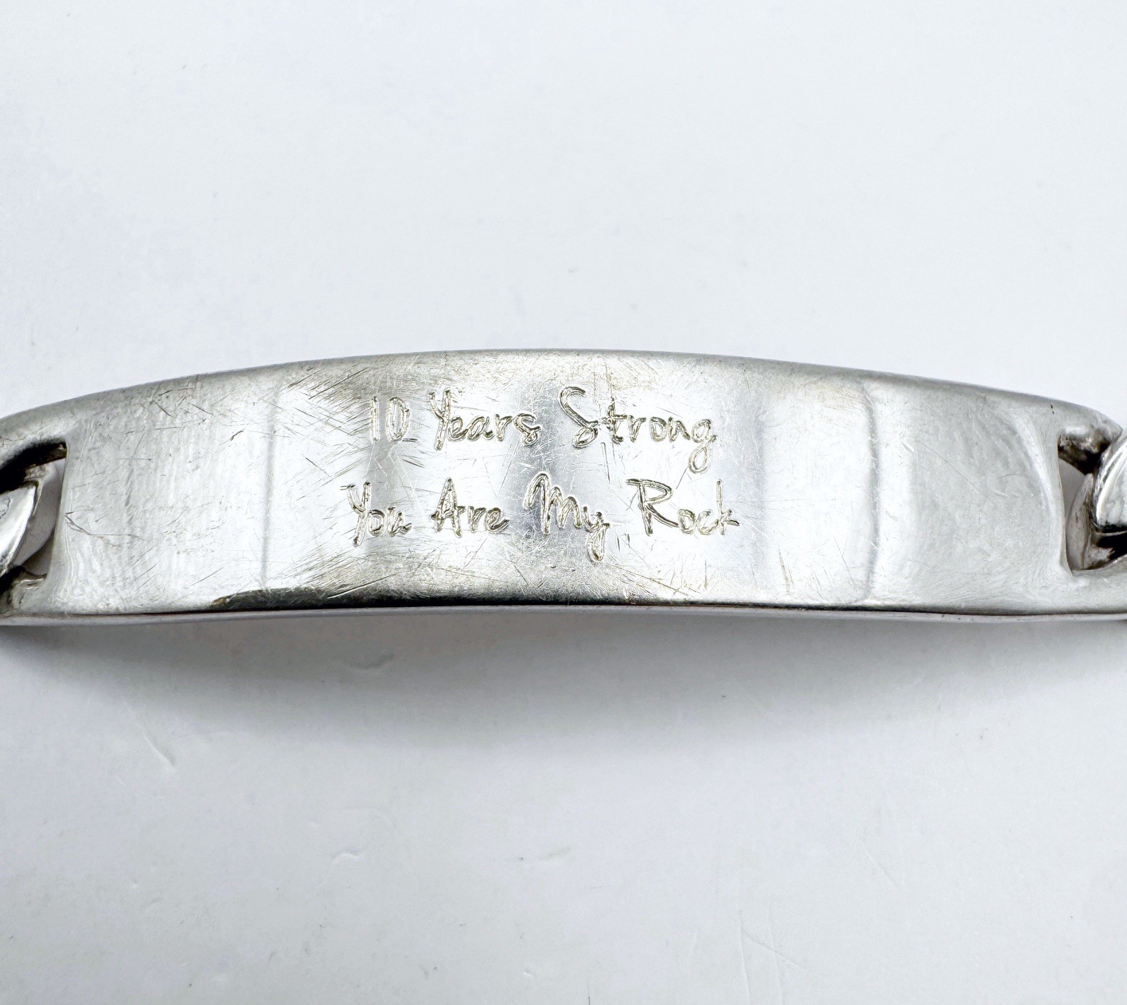 10 Years Strong – You Are My Rock – Love You Babe Sterling Silver 925 Bracelet