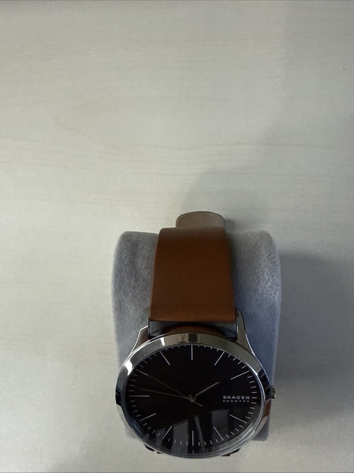 Skagen Mens SKW6552 Watch Jorn Gray Dial Brown Band Silver Case Oversize