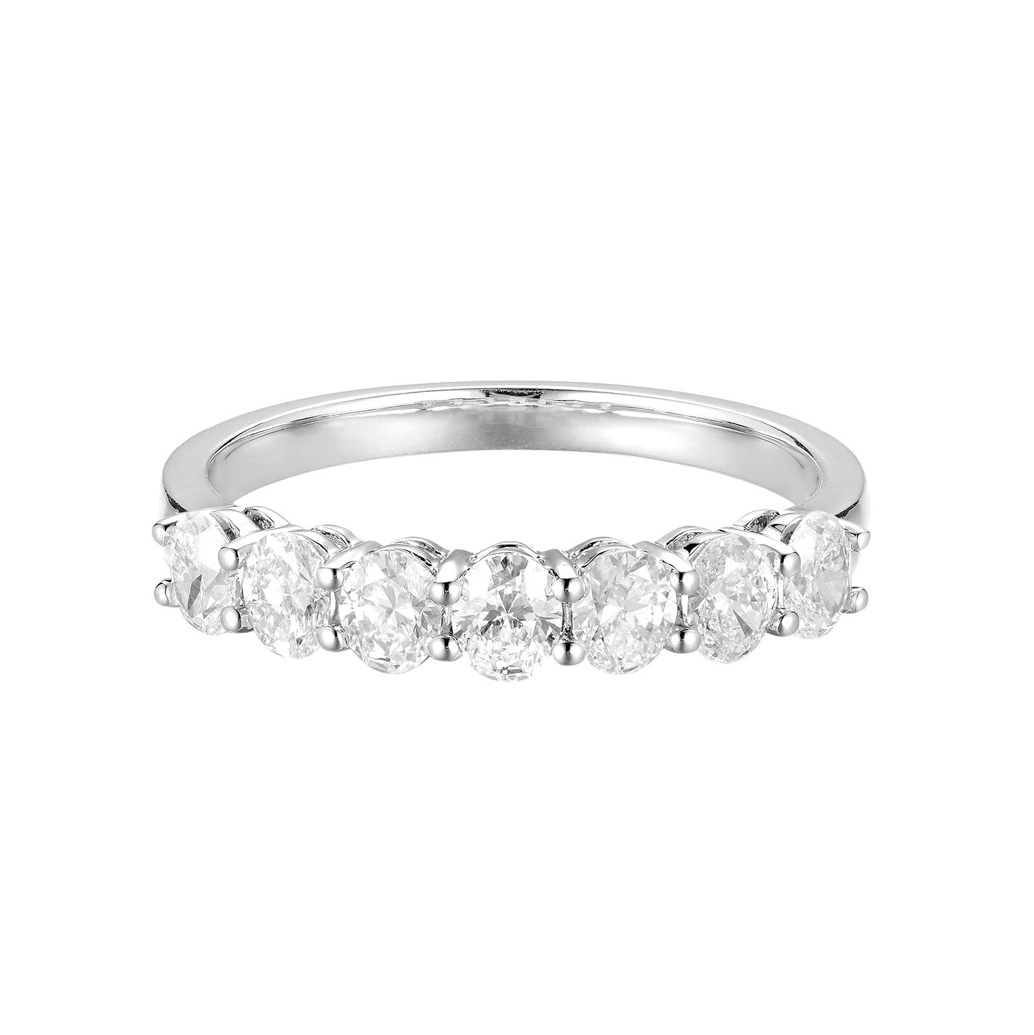 14K White Gold Oval Lab Grown Diamond Wedding Band MZ6683