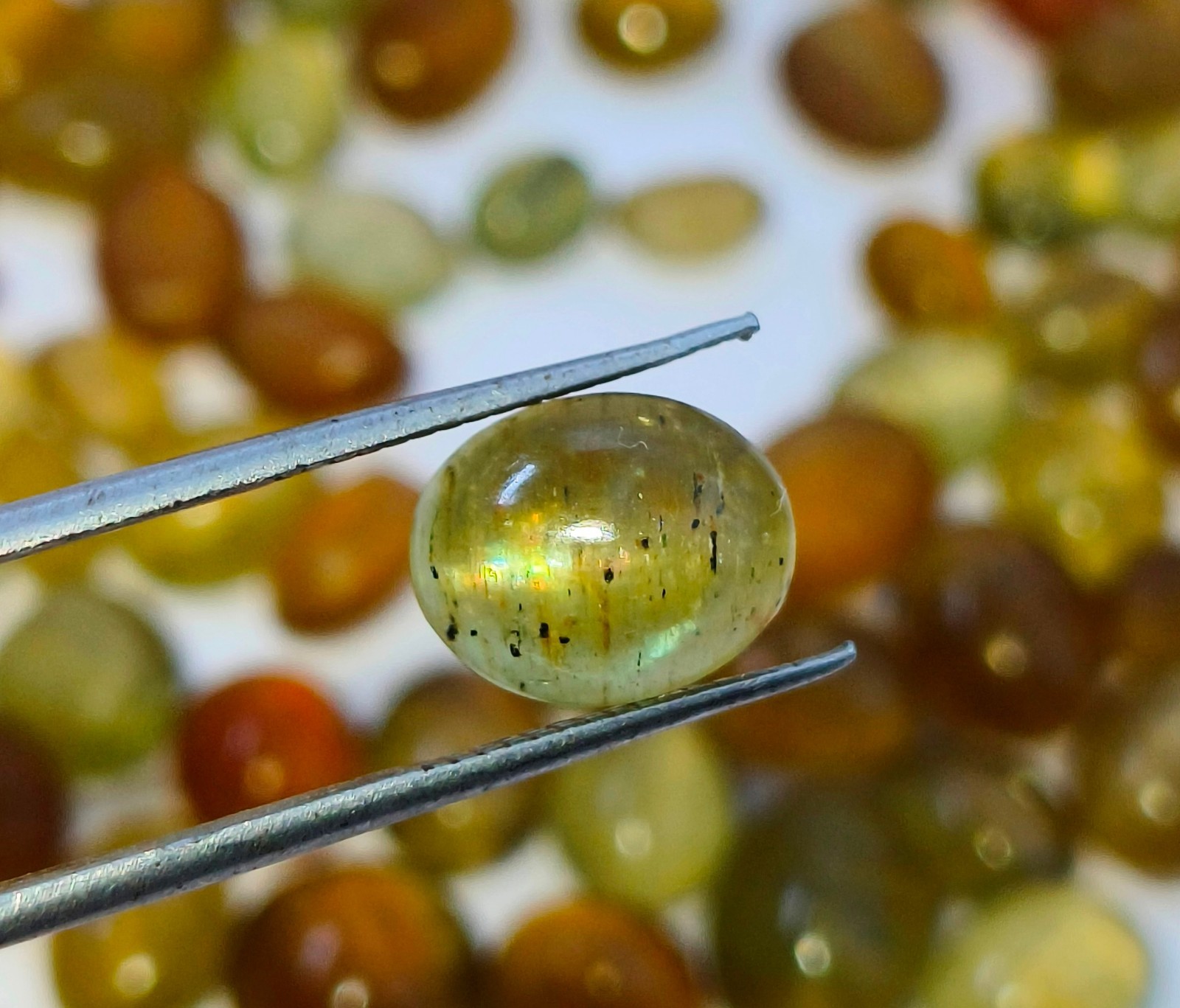 Natural Chrysoberyl Cat’s Eye 5-10 MM Oval Cabochon Loose Gemstone Lot