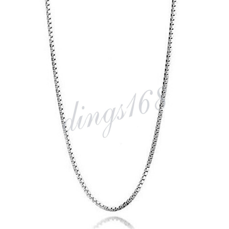 #BUY 1 GET 1 FREE# 925 Sterling Silver Box Chain Necklace 16″-32″ 1.2mm/2mm wide