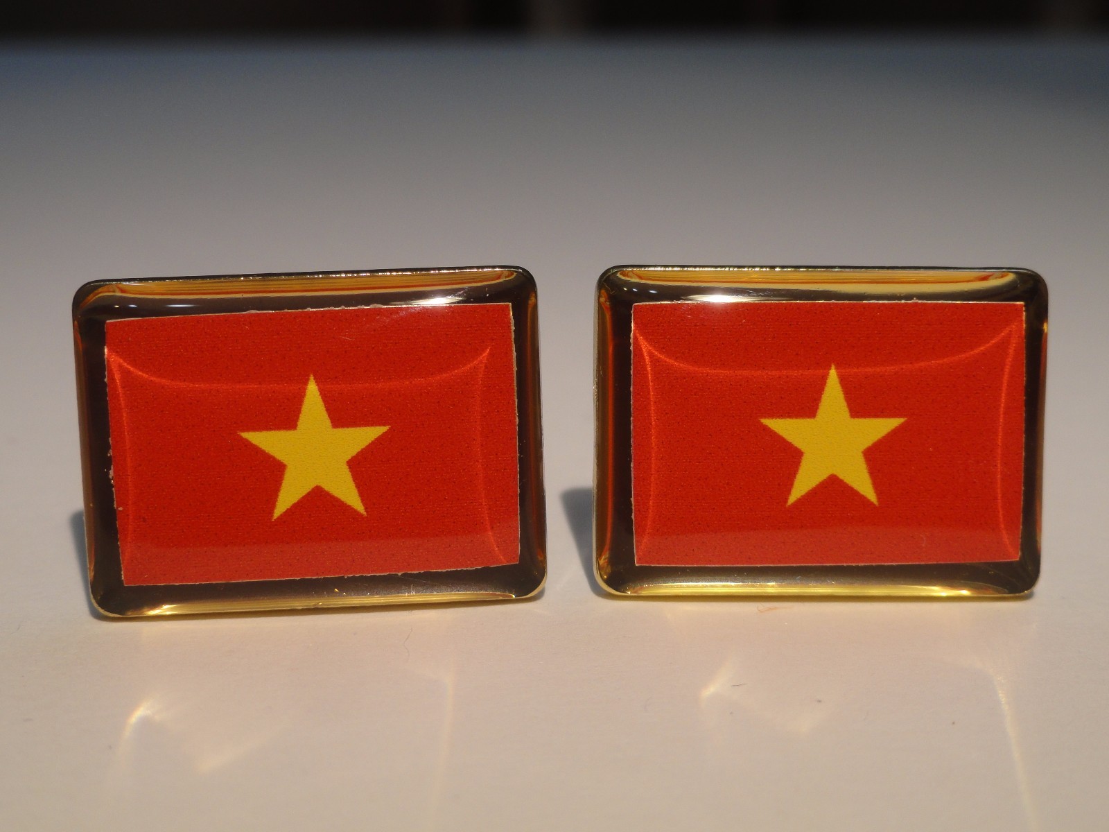 Vietnam Flag Cufflinks–Vietnamese Asian Southeast Asia Hanoi Ho Chi Minh
