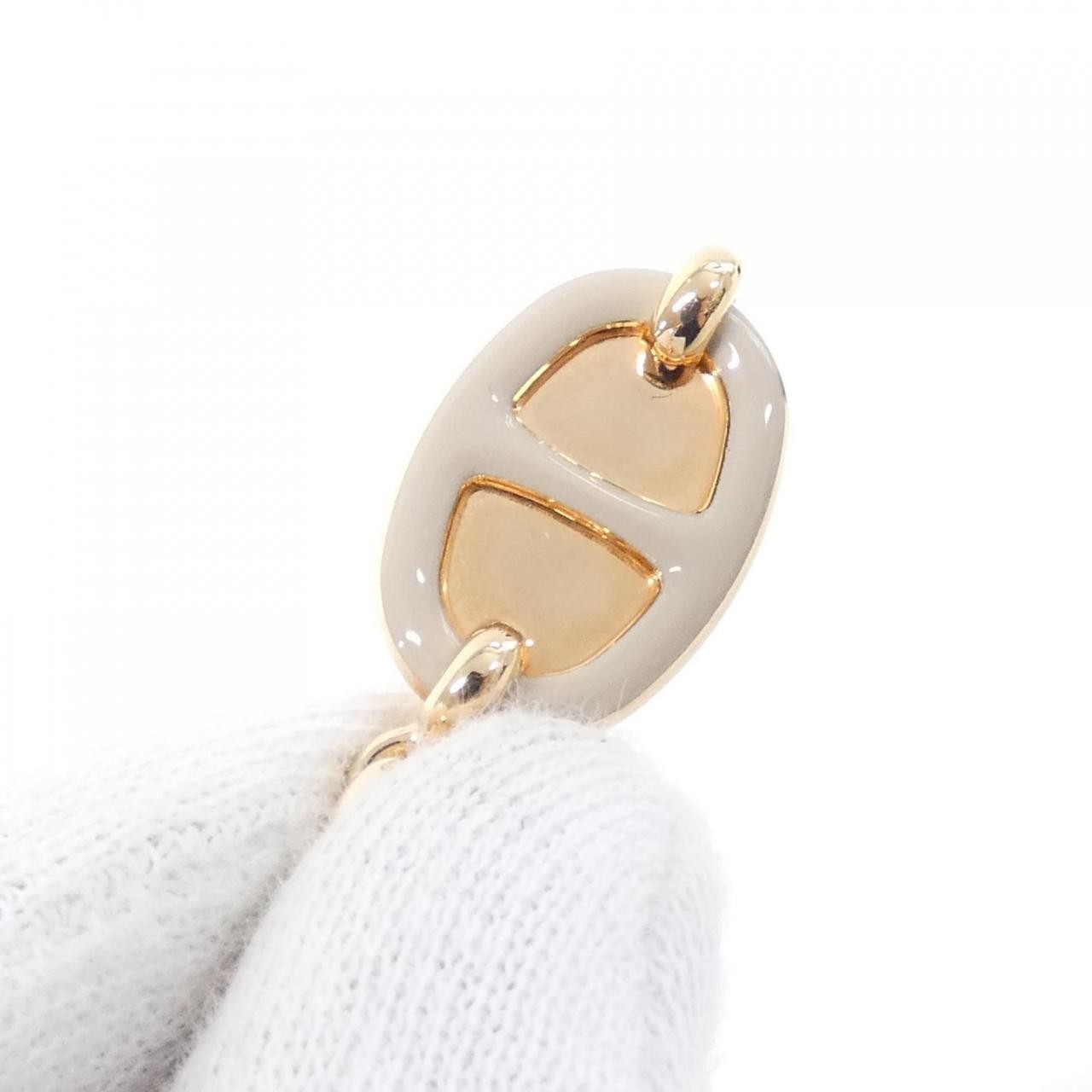 Authentic Hermes Mini Maillon 100053FE Necklace #230-000-543-6254