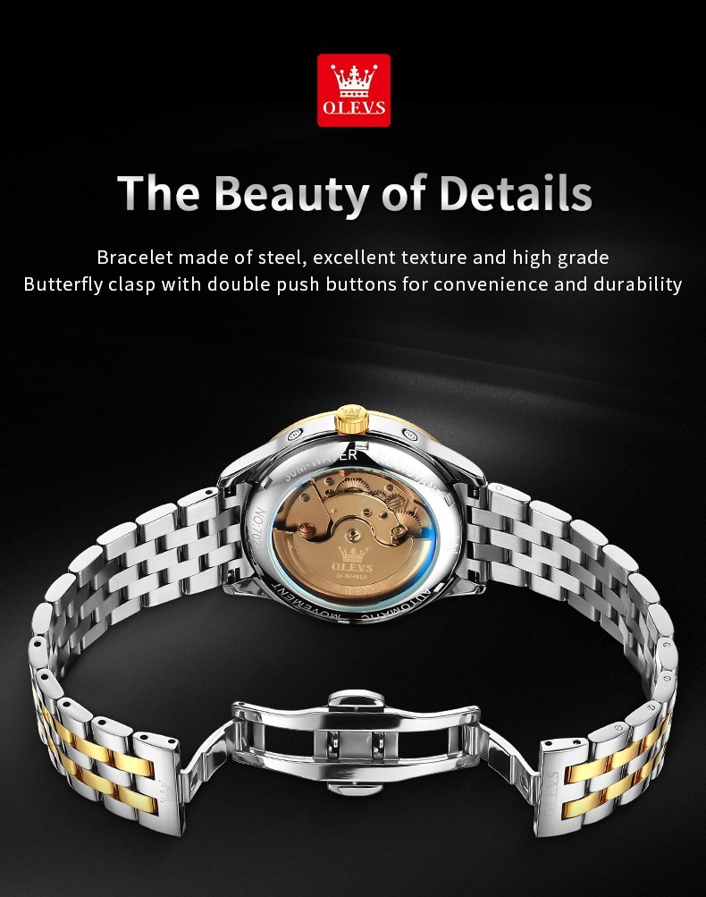 OLEVS 7023 High Quality Stainless Steel Strap Business Gents Automatic Watch