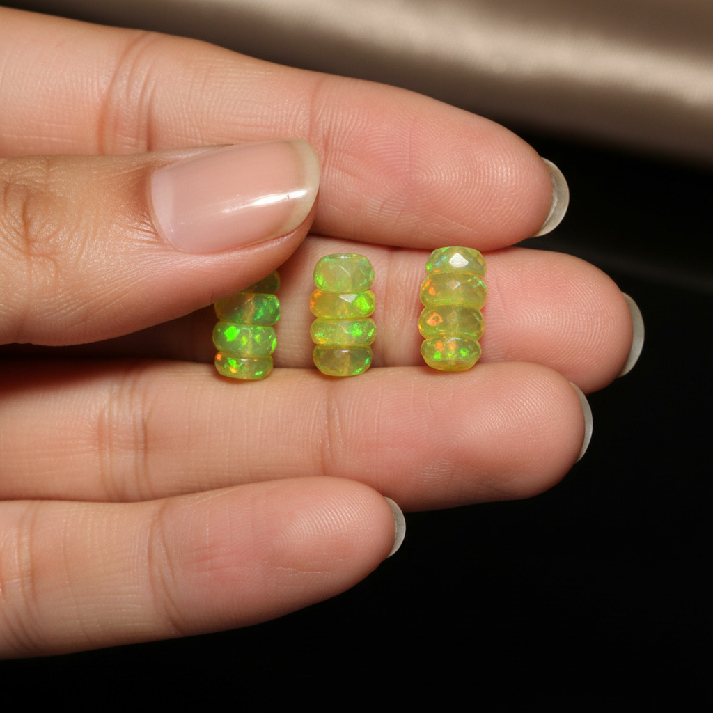 Ethiopian Fire Opal Beads Strand 4-5mm Rondelle Gemstone 8 Inch Jewelry Making