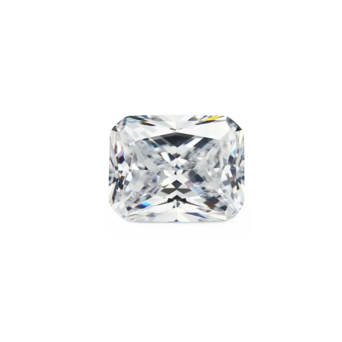 Rectangle Faceted Cubic Zirconia Radiant Cut Transparent White Cubic Zirconia