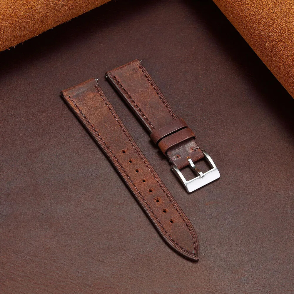 Vintage Genuine Leather Strap 20mm 22mm Watch Band 18 19 21-24mm Retro Bracelet