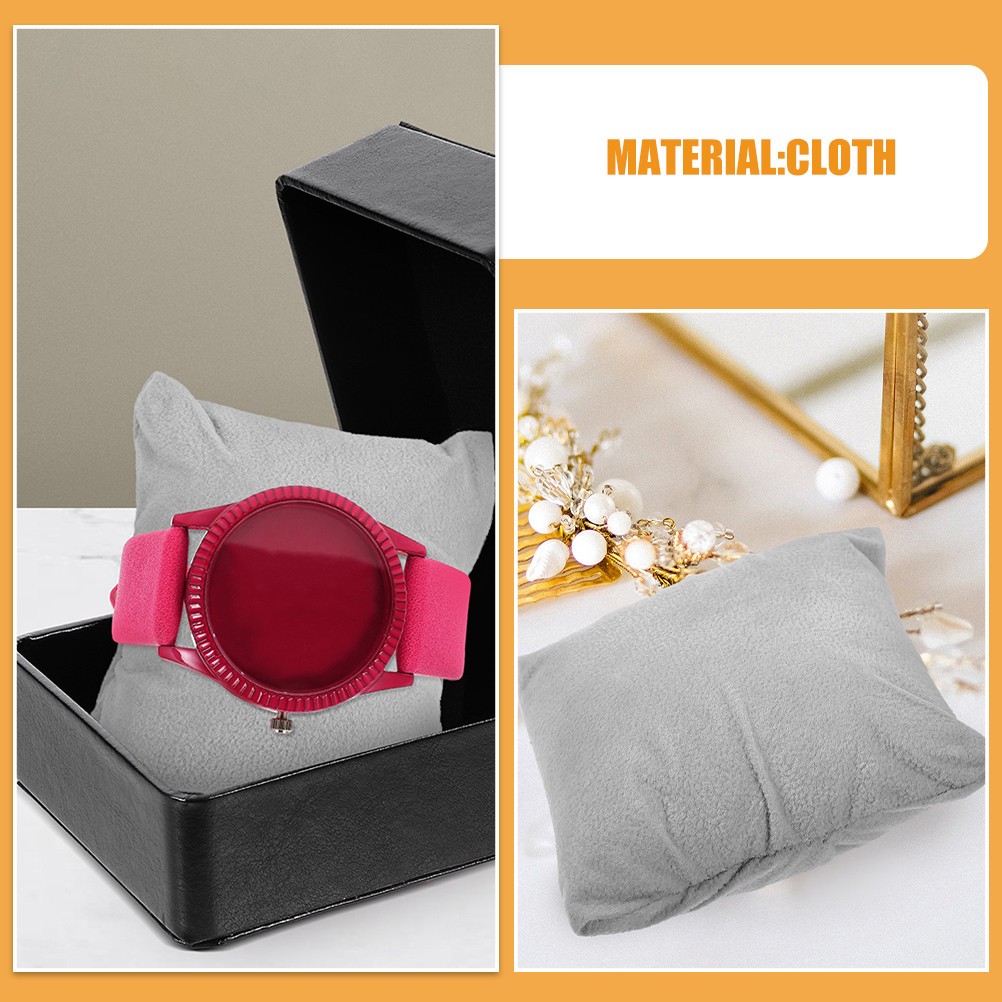 5Pcs Grey Cloth Watch and Bracelet Display Pillows Soft Durable Cushions