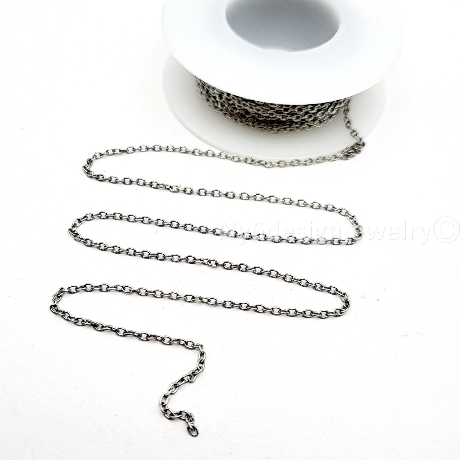 Stainless Steel 2×1.5mm Link Fine Round Cable Chain Necklace Bracelet Sold by FT