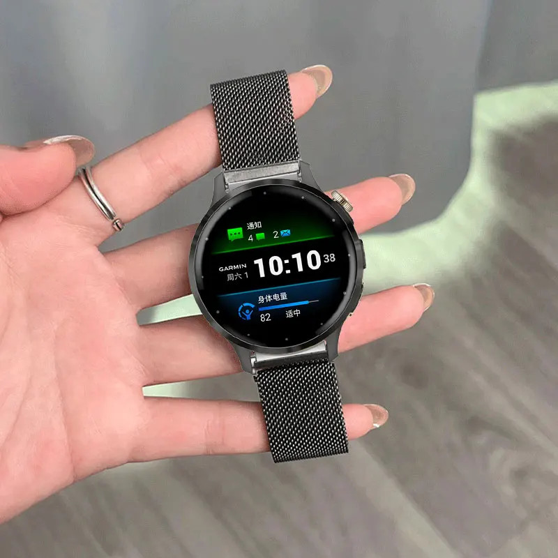 18MM Strap For Garmin Venu 3S Vivoactive 3S 4S Magnetic Metal Loop Watch Band