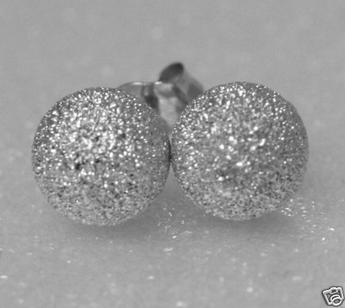 Solid 925 Sterling Silver 4mm small BALL Stud Earrings SPARKLING Laser Cut .52g