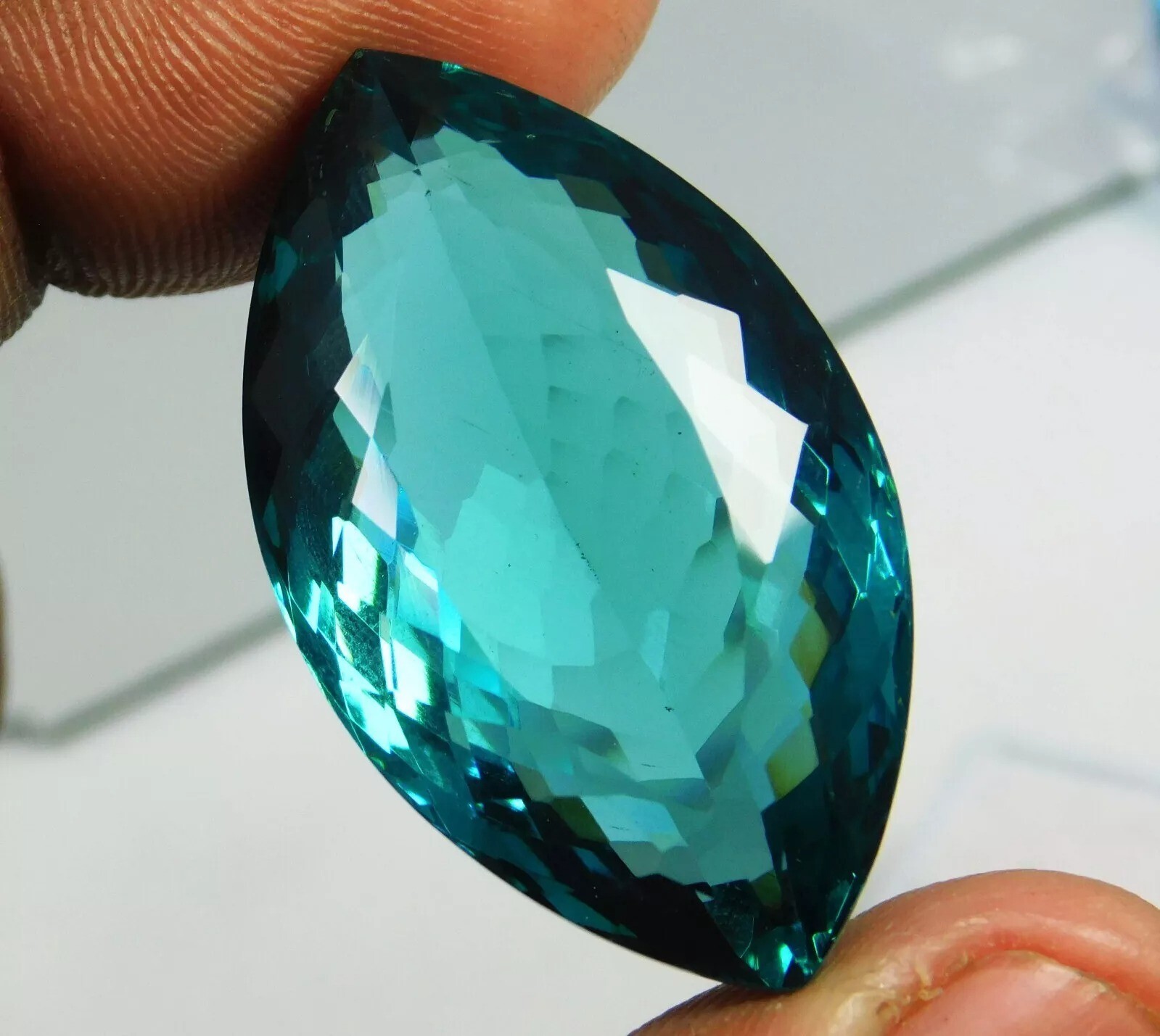 Brazilian Teal Blue Topaz Marquise Cut Natural 56-58 Ct Loose Certified Gemstone