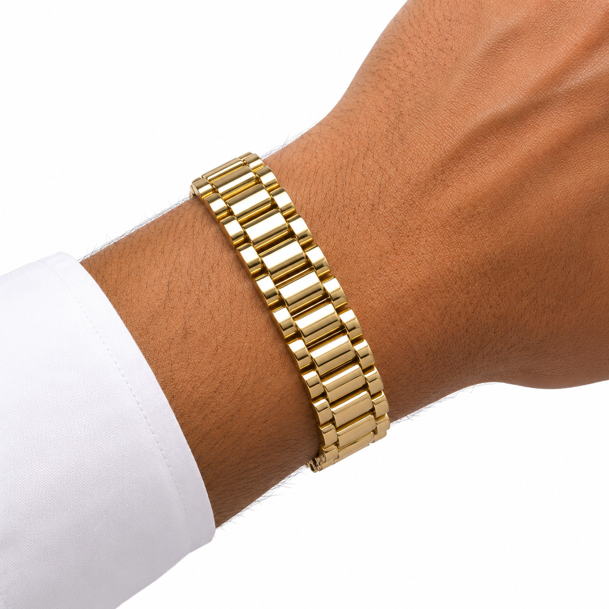 Italian 1/200 14k Yellow Gold Oro RLX Bracelet Pulsera Band 10mm Men Women in