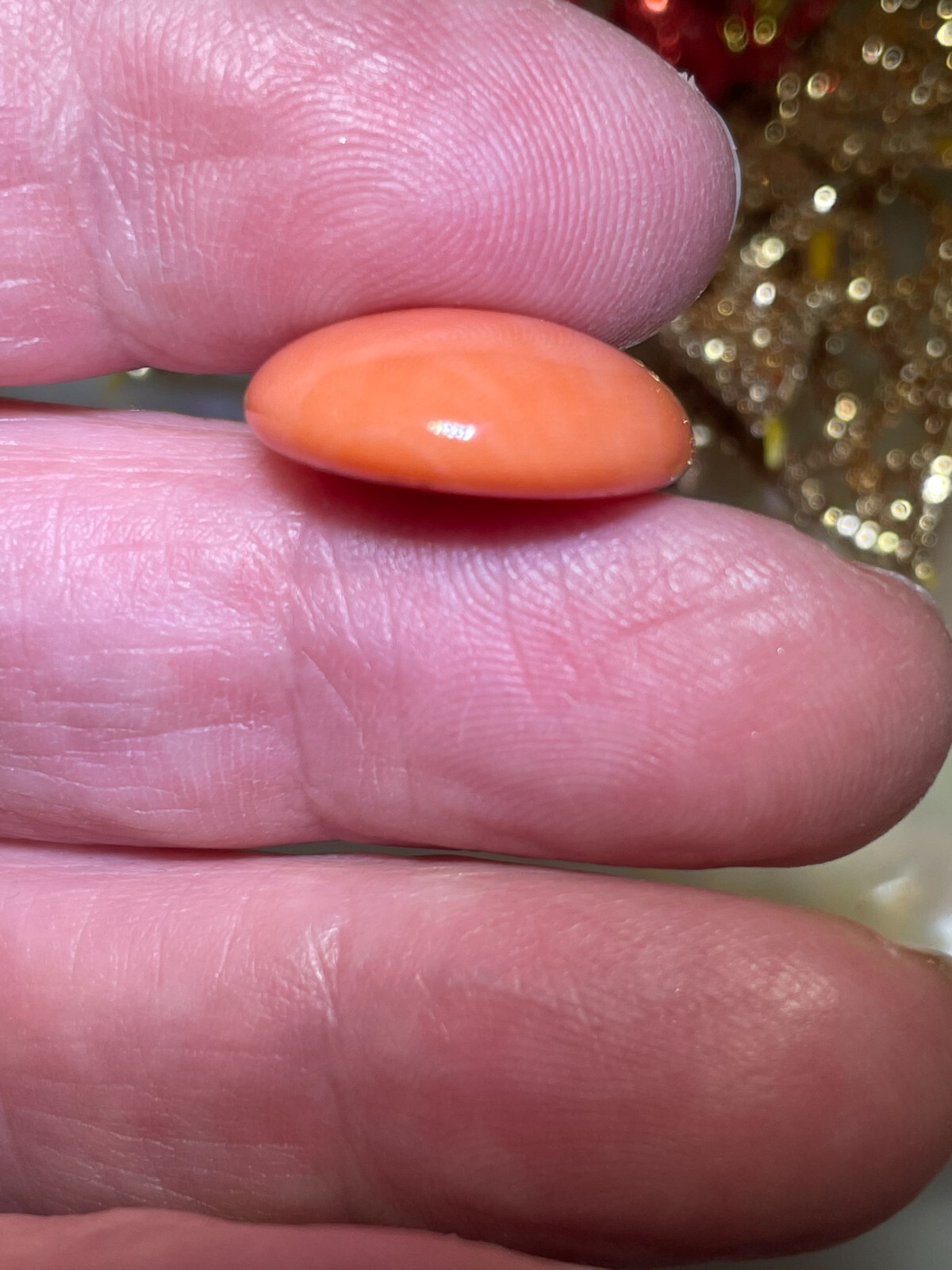 17.0mm Loose Vintage Natural Pacific Momo Coral Salmon Color 13.51ct