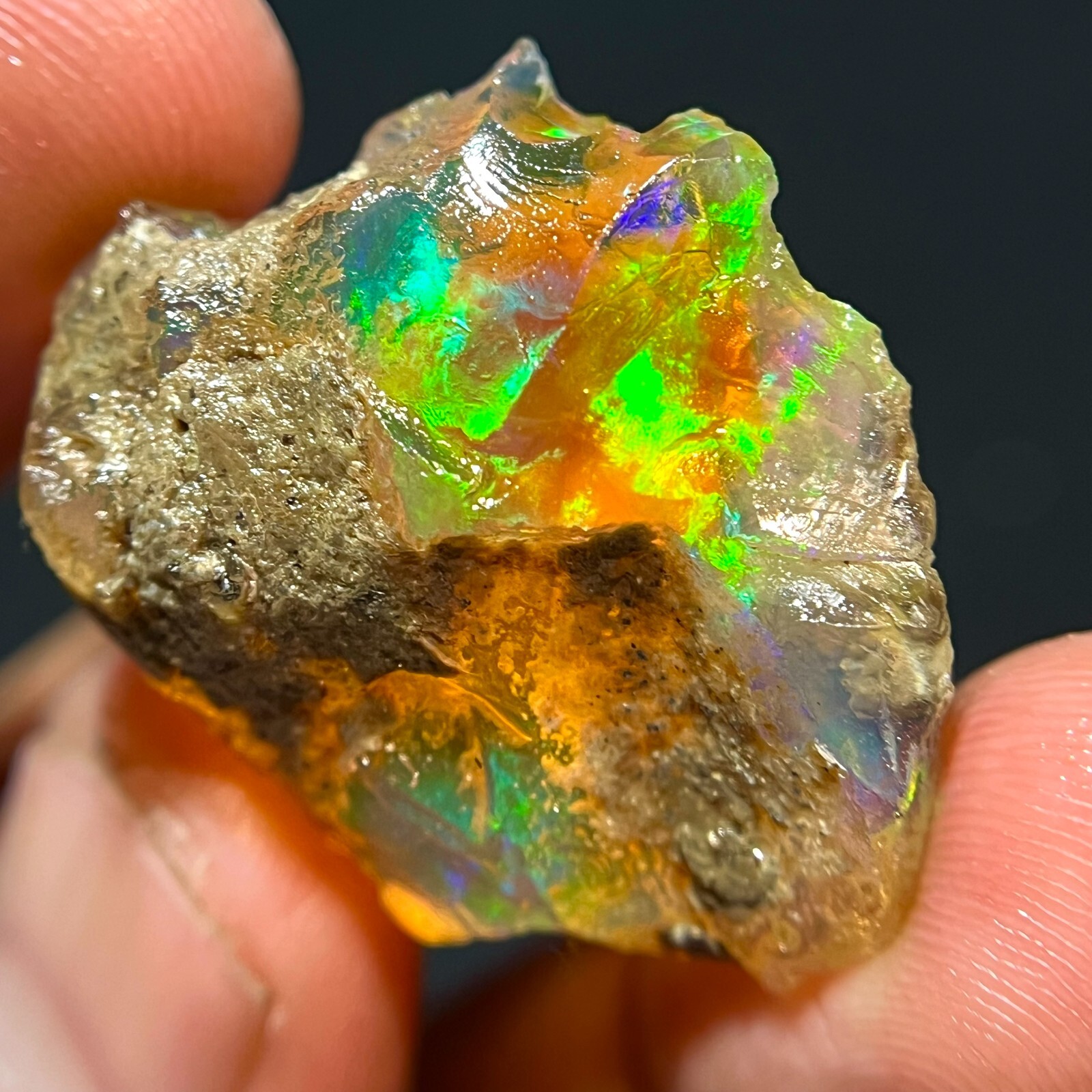 31 Carat Opal Rough Natural Ethiopian Opal Raw Welo Opal Multi Fire Gemstone