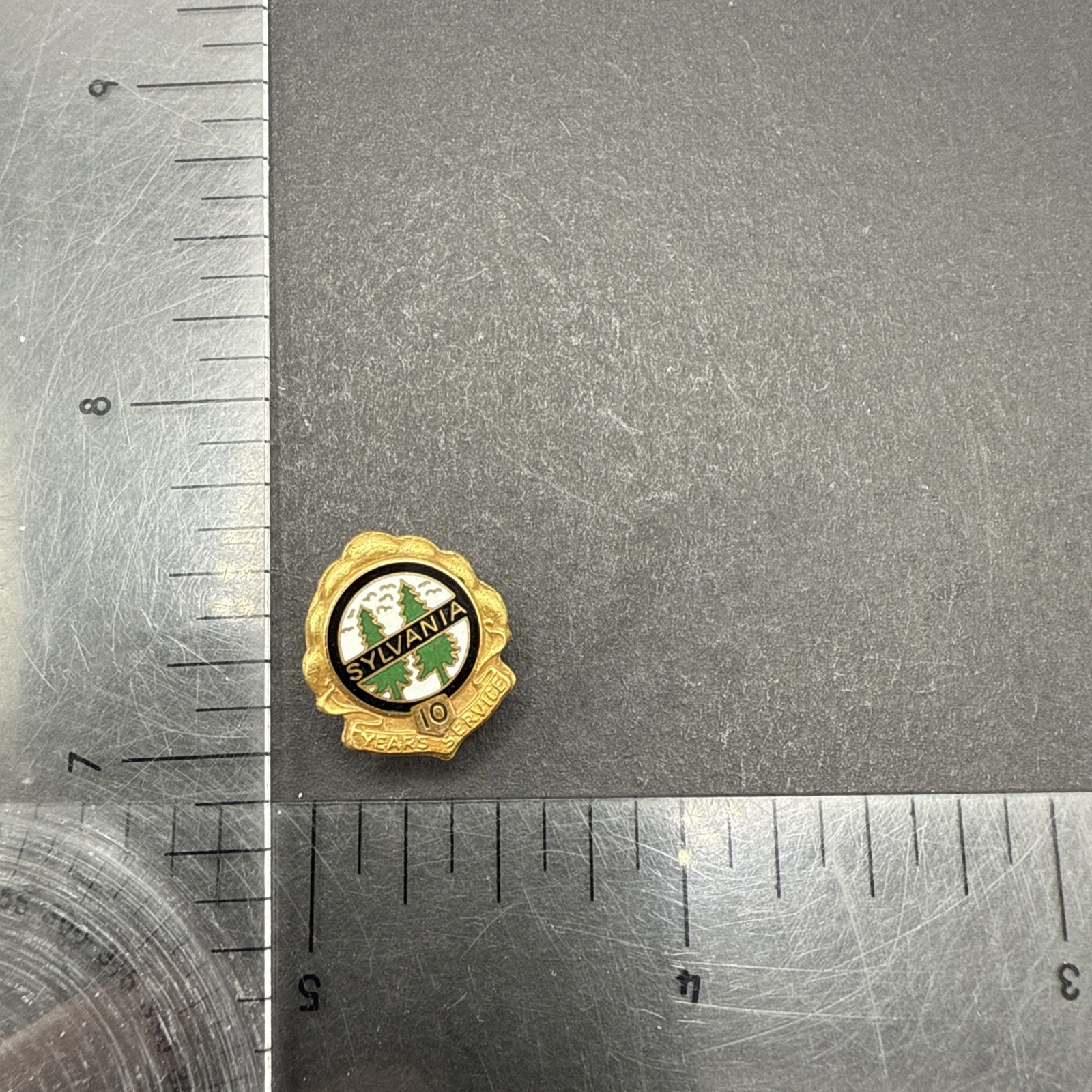Sylvania 10 Years Service Lapel Pin 1/10 10k Gold Filled J151
