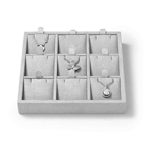 Microfiber 9 Slots Jewelry Pendant Display Tray Travel Modular Jewelry P13512