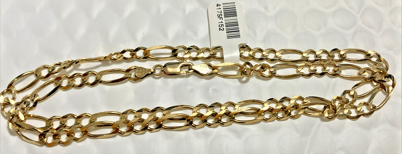 10kt Real Solid Gold Figaro Link Chain 15.2Grams 5.4mm 22” RCI Brand NWT 10K