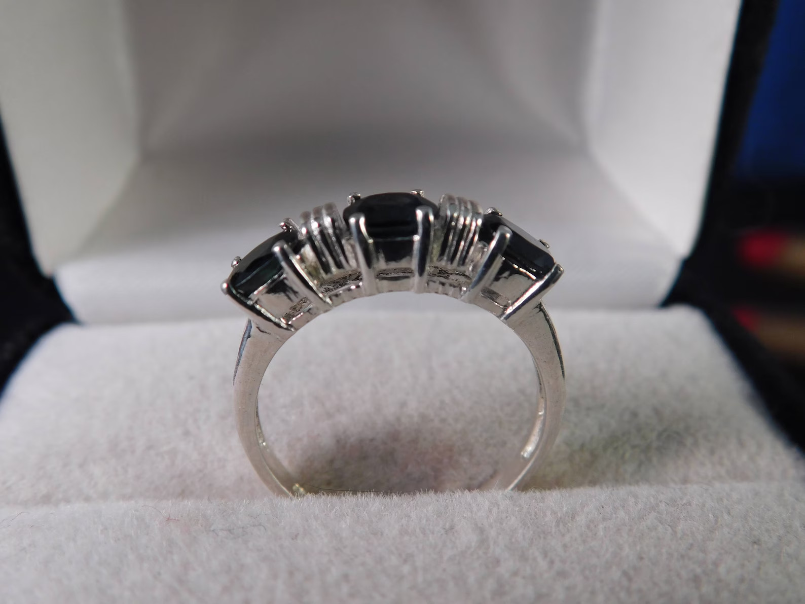 3.00 Ct Oval Cut Natural Sapphire Diamond Engagement Ring 14K Solid White Gold 6