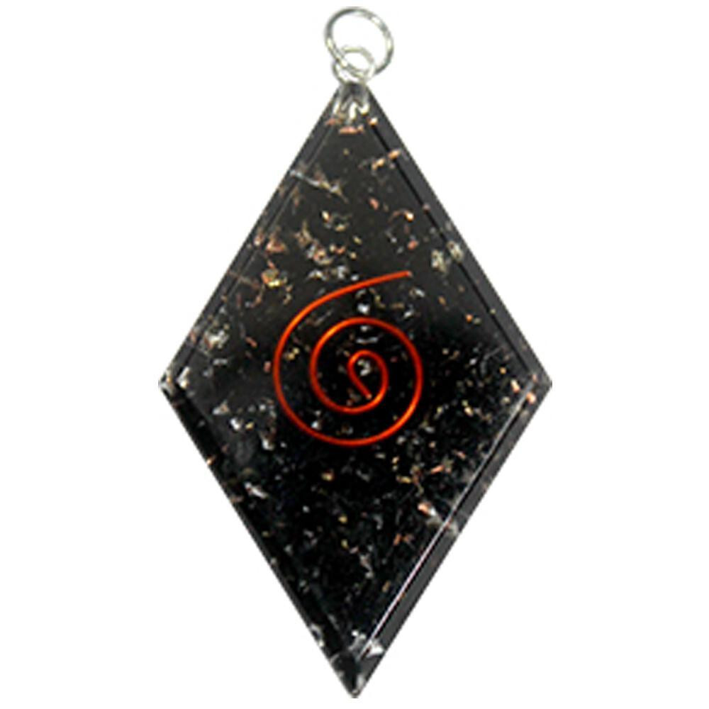 Black Tourmaline Orgone Energy Generator Pendant Handmade Orgonite Necklace