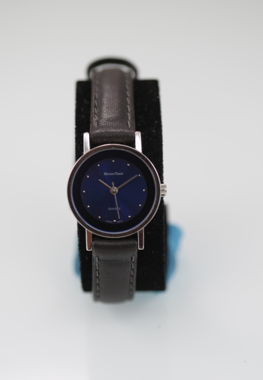 Mathey Tissot Watch MT2886QB Women Silver Stainless St Leather WR Blue Quartz