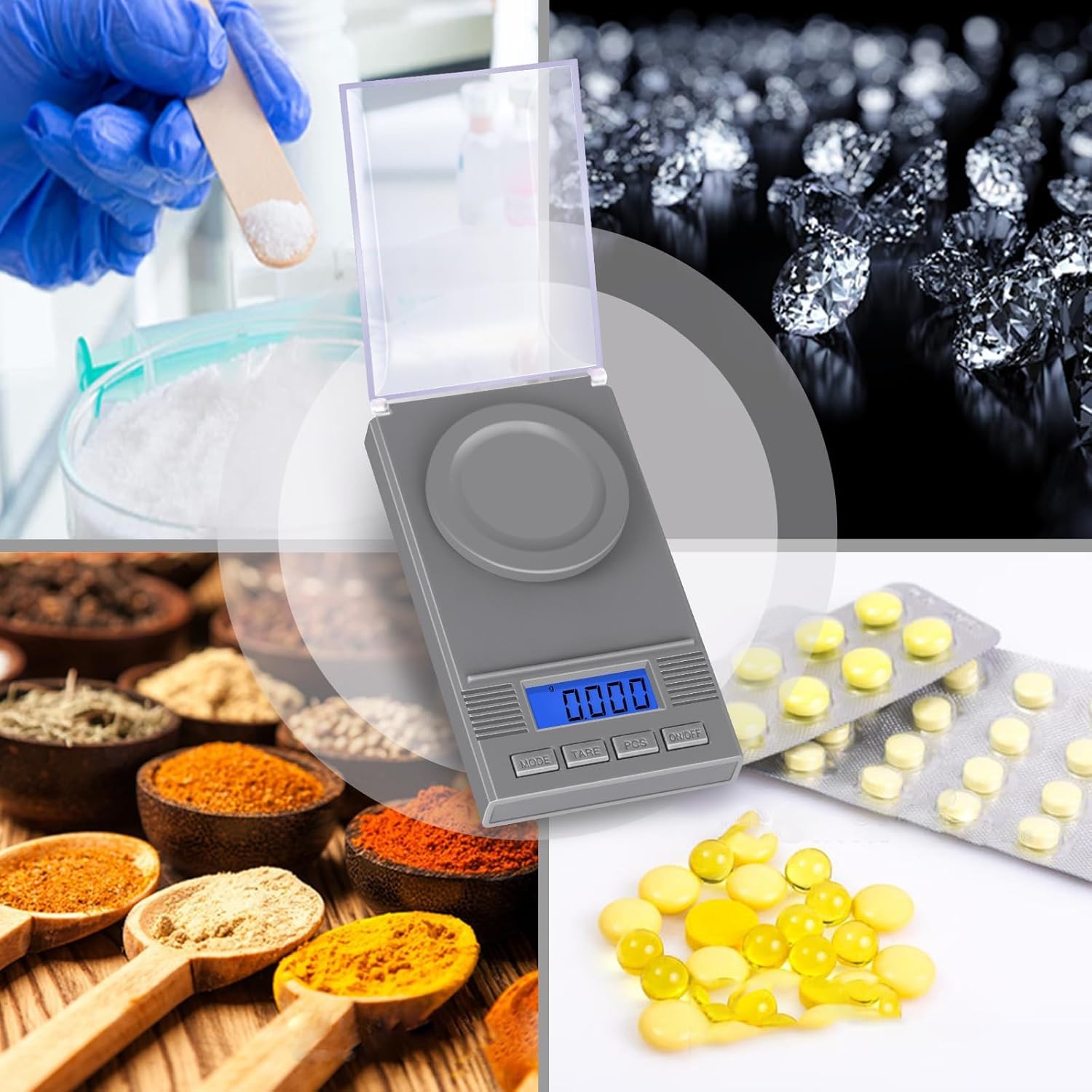 Fuzion Milligram Scale 50G/ 0.001G, Mg Scale, Jewelry Scale with LCD Backlit, Ta