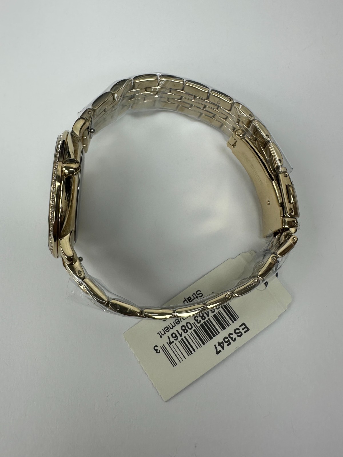 Fossil ES3547 Jacqueline Gold Tone Crystallized Ladies Quartz Watch WARRANTY