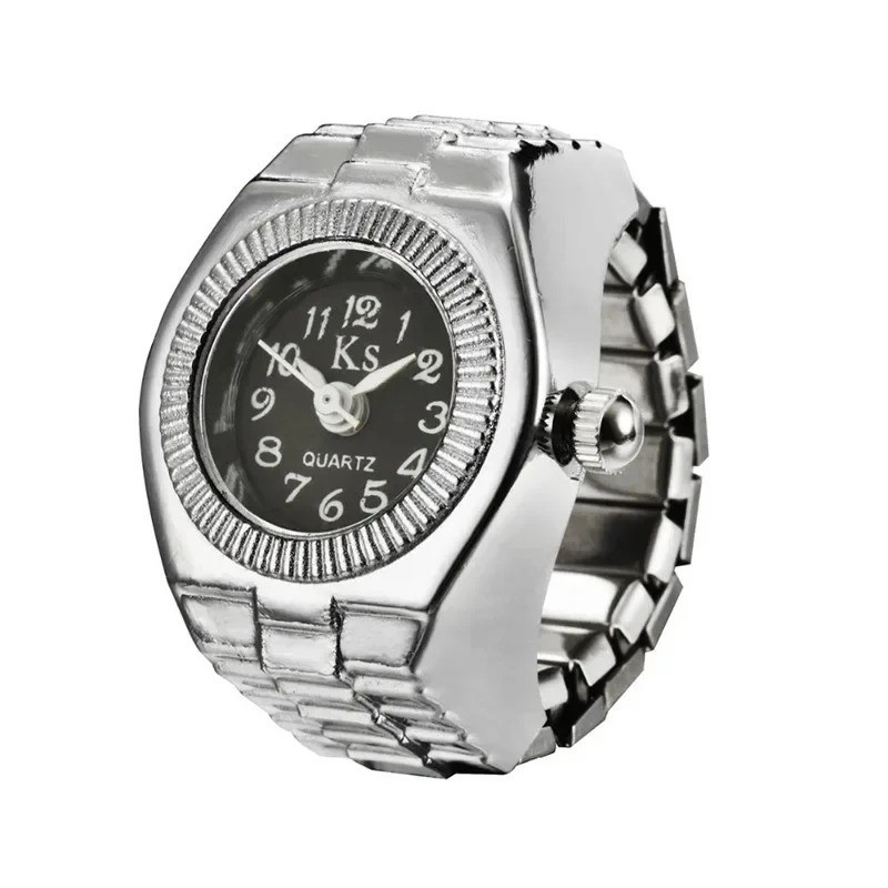 Finger Ring Watches Elastic Band Quartz Analog Watch Cute Gift For Men Women Kid