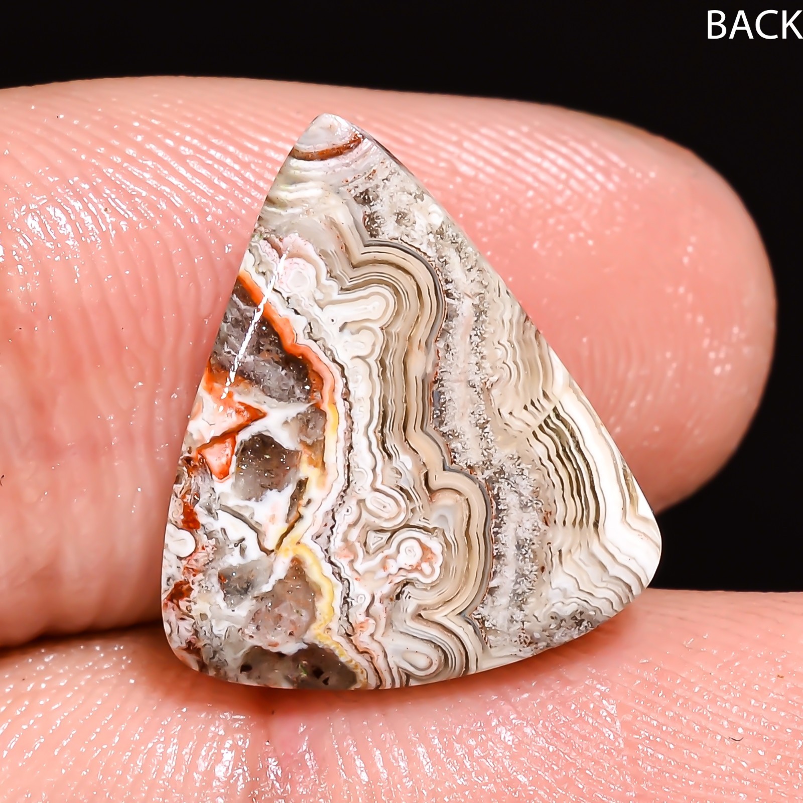 Natural Crazy Lace Agate Pear Shape Cabochon Loose Gemstone 16X13X5 MM 7.5 Cts.
