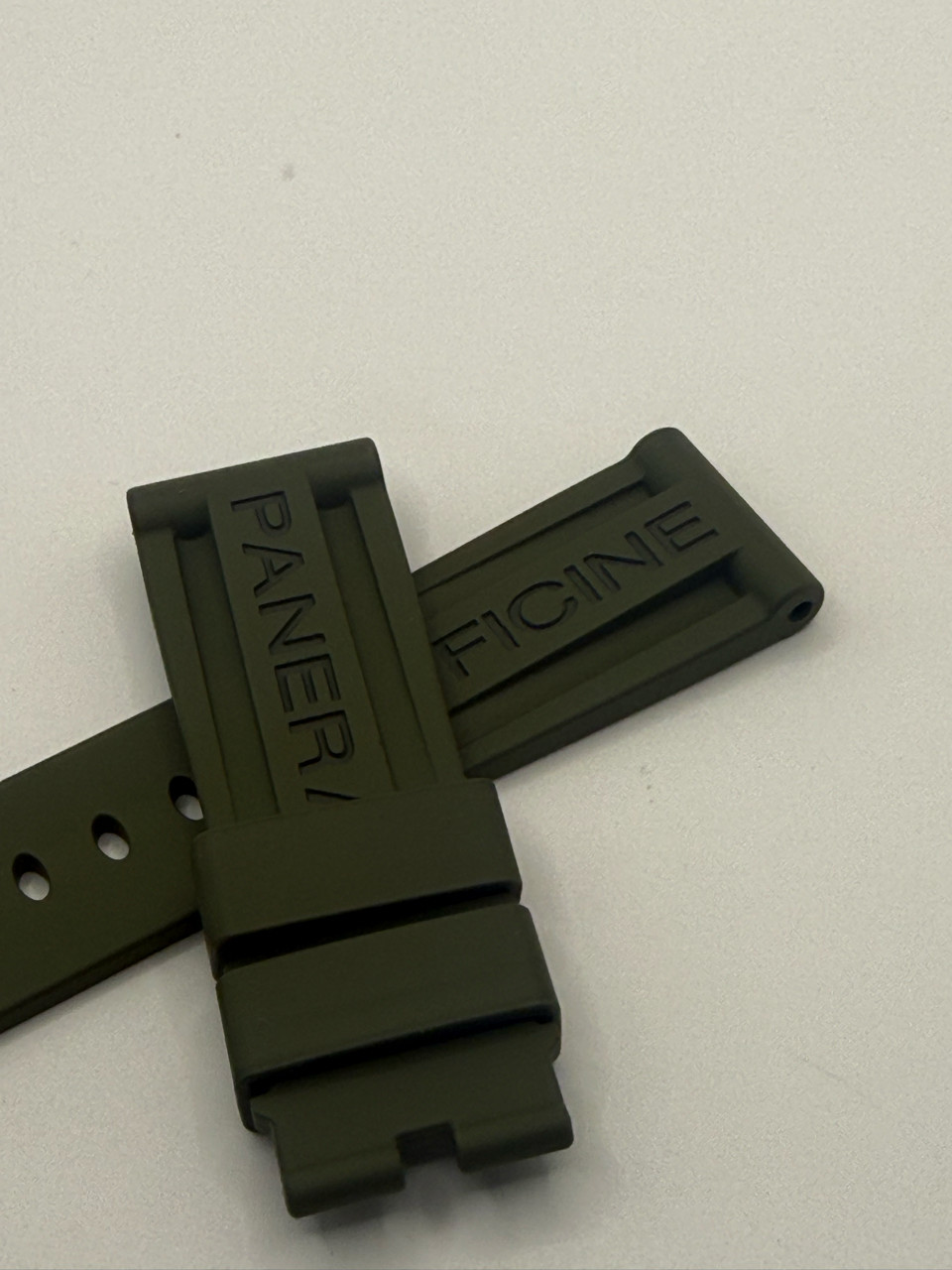 Panerai Green Military Rubber Strap 24/22 (BA) for Tang Pin Buckle Band