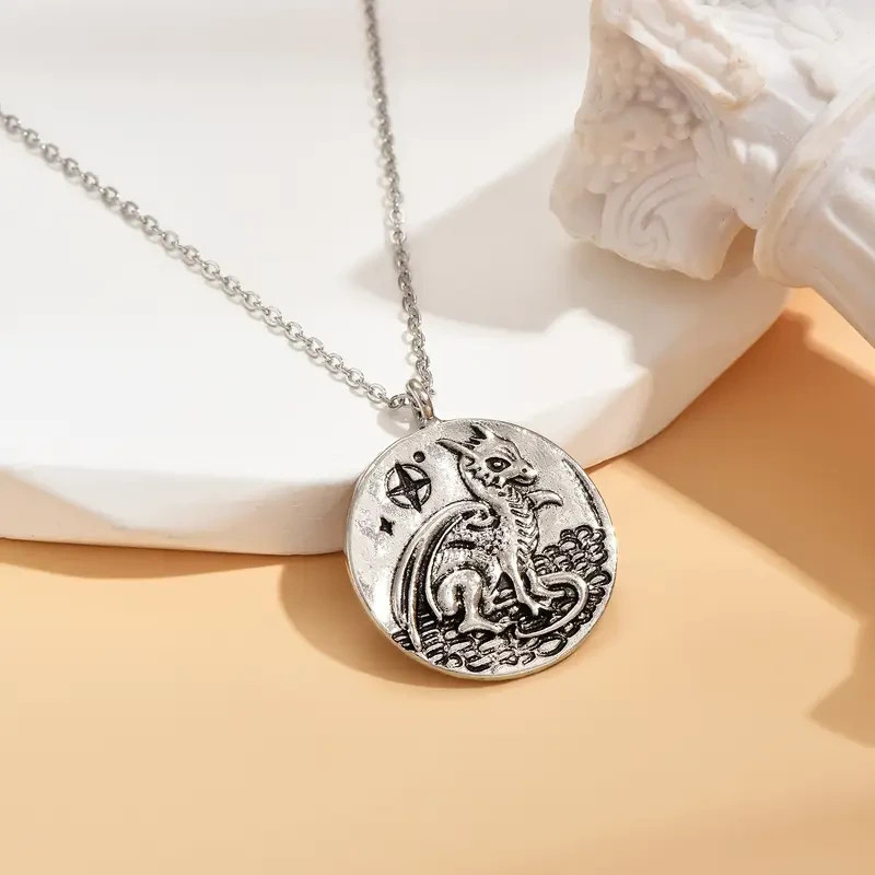 Elegant 925 Sterling Silver Charms Fashion Unique Flying Dragon Pendant Necklace