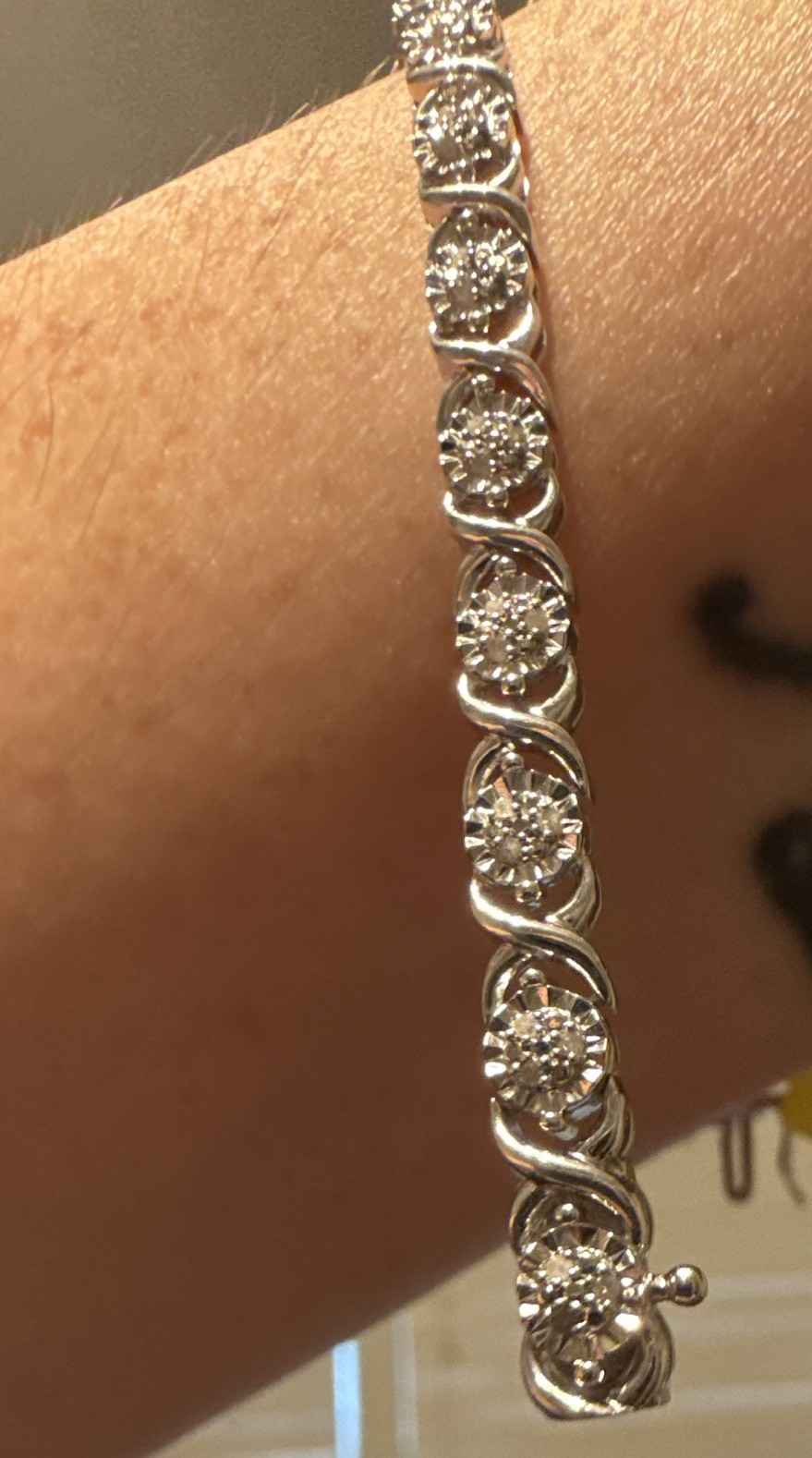 925 Sterling Silver Tennis Bracelet Natural White Round Diamond 0.25 CTW 7in