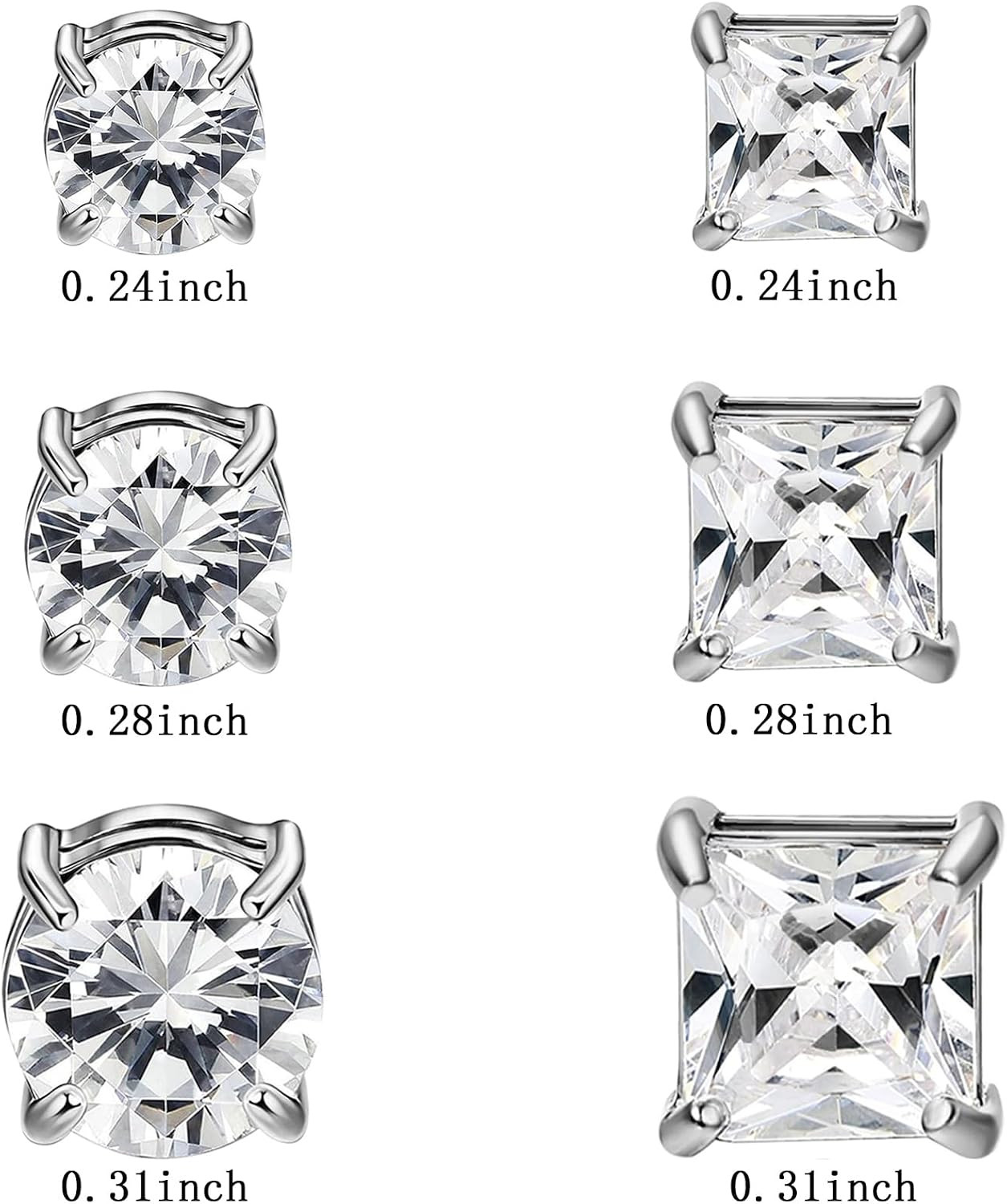 2 Pairs Stainless Steel Magnetic Stud Earrings for Men Clip on Earring Magnetic