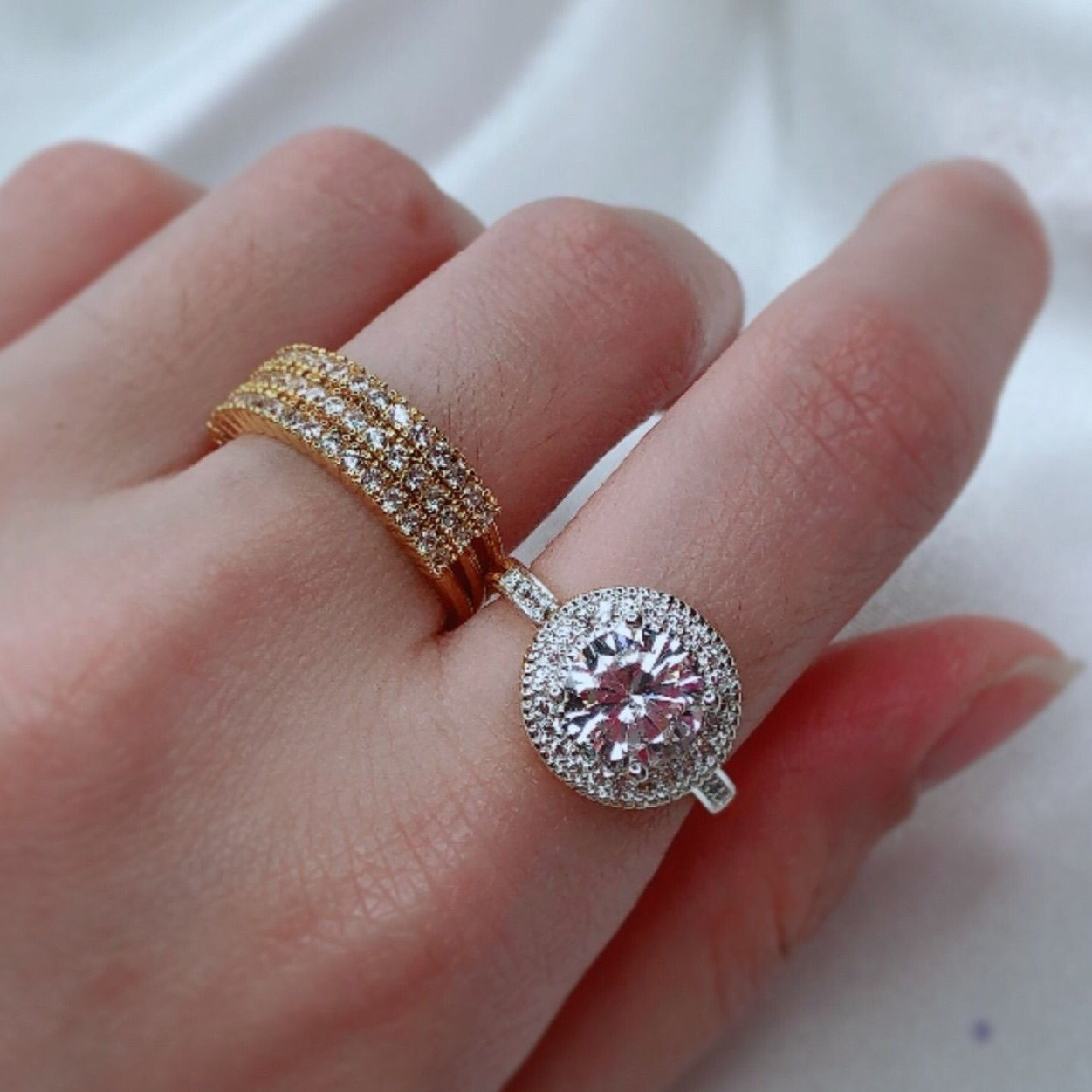 18k Gold Diamond Ring Free UK Delivery New