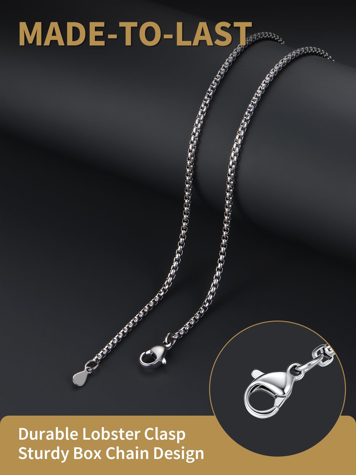 Stainless Steel Rolo Chain Necklace for Men & , 2mm Silver Round Necklace for…