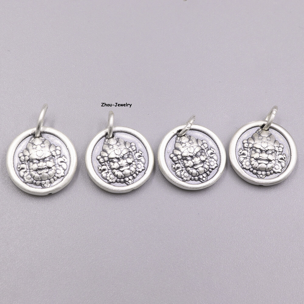 Pure S999 Sterling Silver Pendant Men Women Buddha Figure Pendant 16*13mm