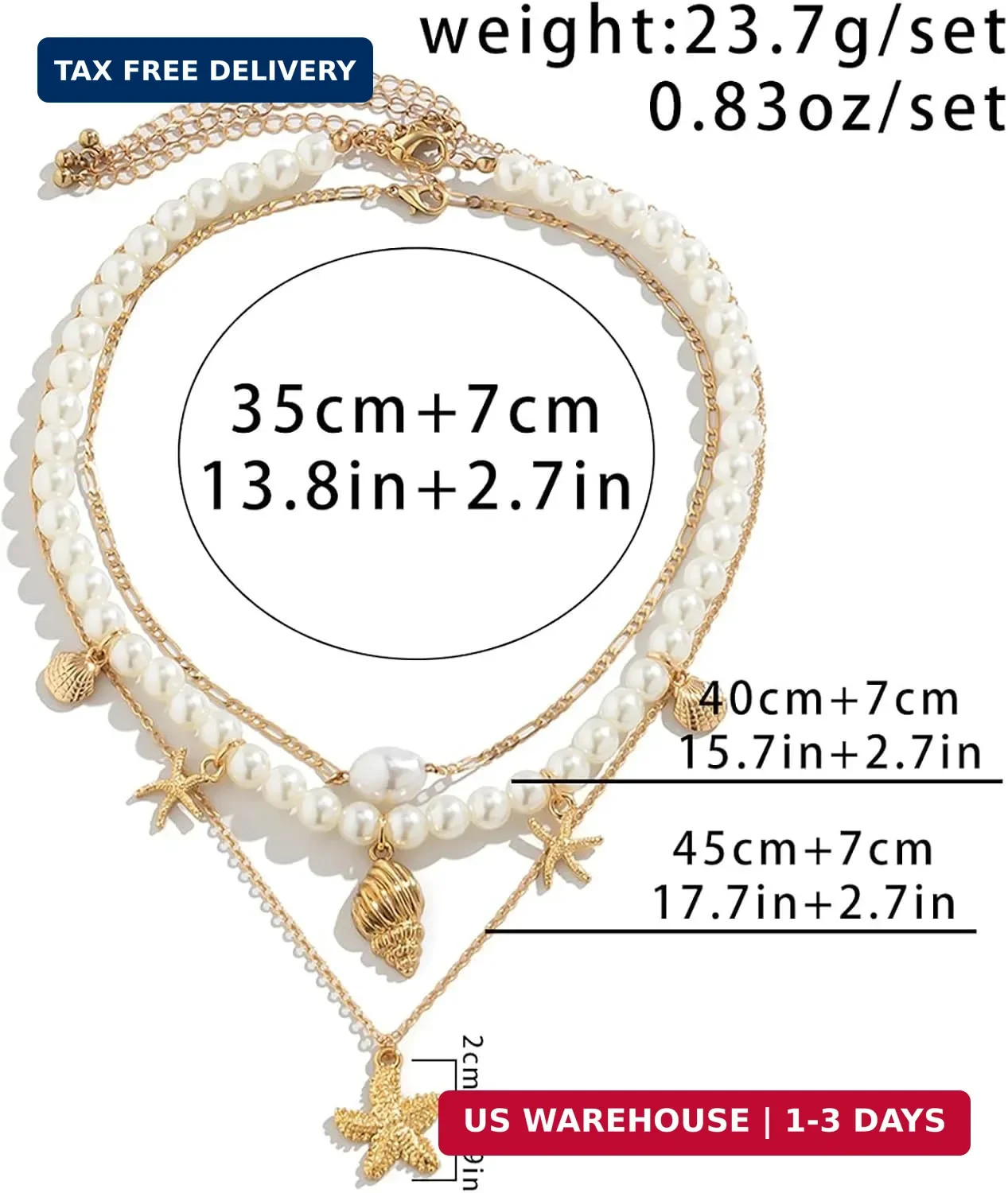 Shell Necklaces Women Layered Gold Boho Beaded Seashell