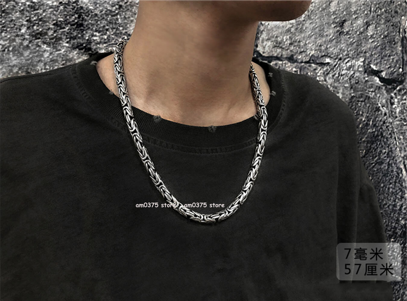 Real S925 Sterling Silver Necklace Women Man 4/5/6/7/8mm Round Byzantine Chain