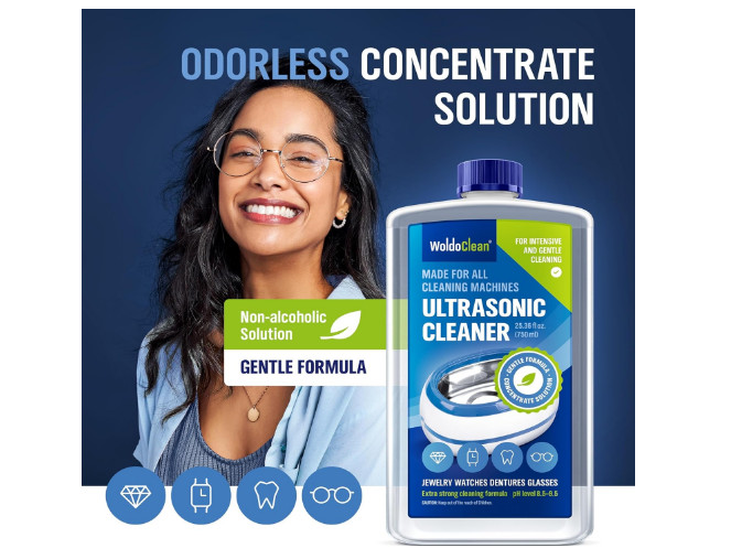 Ultrasonic Cleaner Solution 25.4 Fl Oz – Concentrated Jewelry Cleaner Liquid for