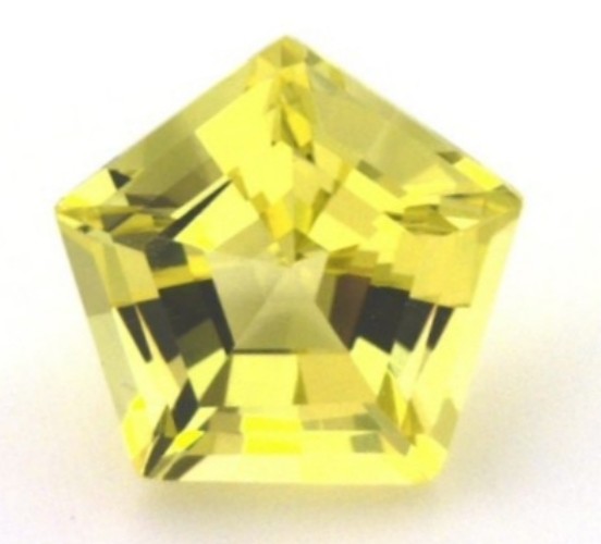 LEMON QUARTZ 11 MM PENTAGON CUT ALL NATURAL AAA