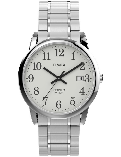 Timex Easy Reader Men’s Silver-Tone Round 35mm Quartz Watch – TW2W529009J