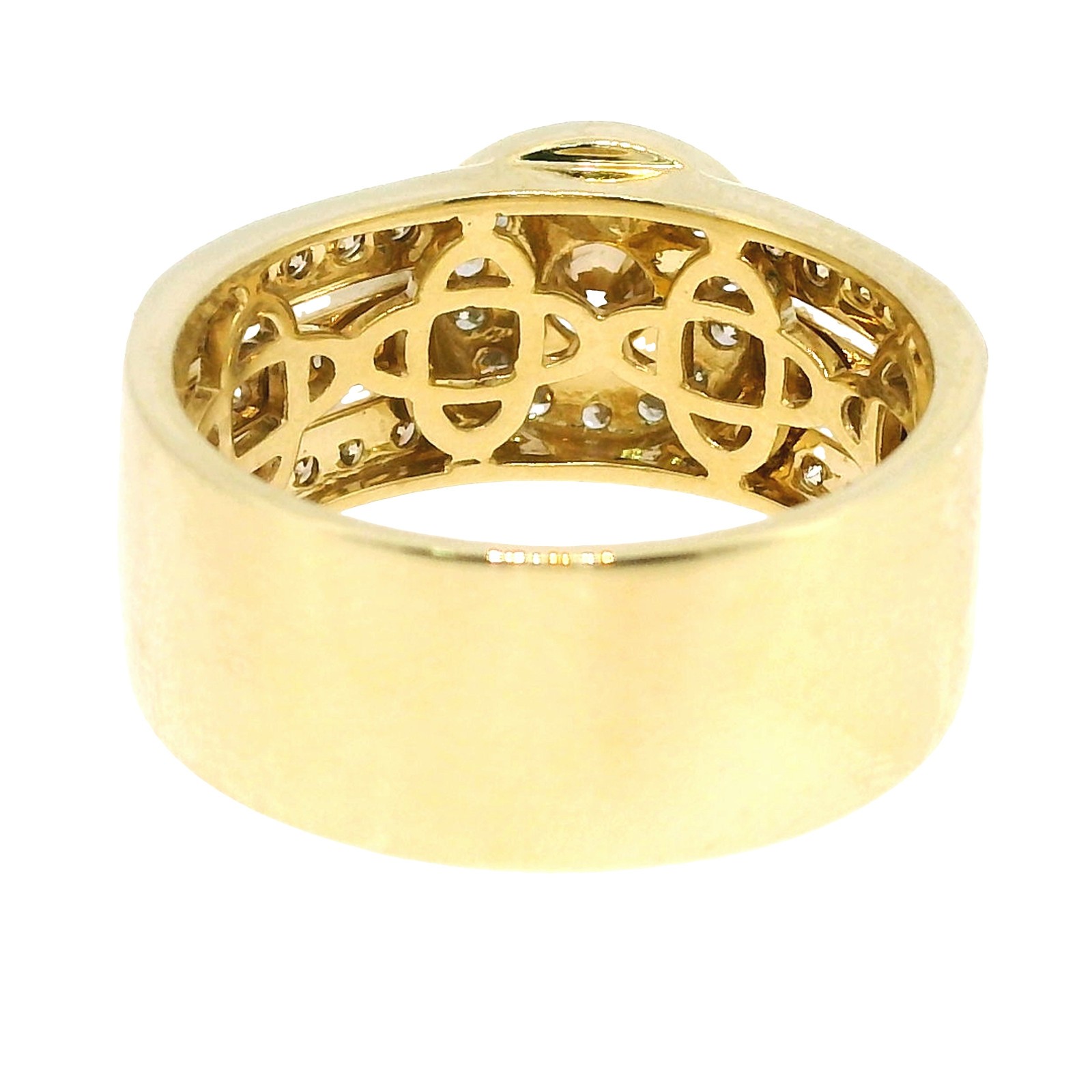 Elegant 9ct Yellow Gold Diamond Ring Multi Cut Shoulders 6.8g Size O