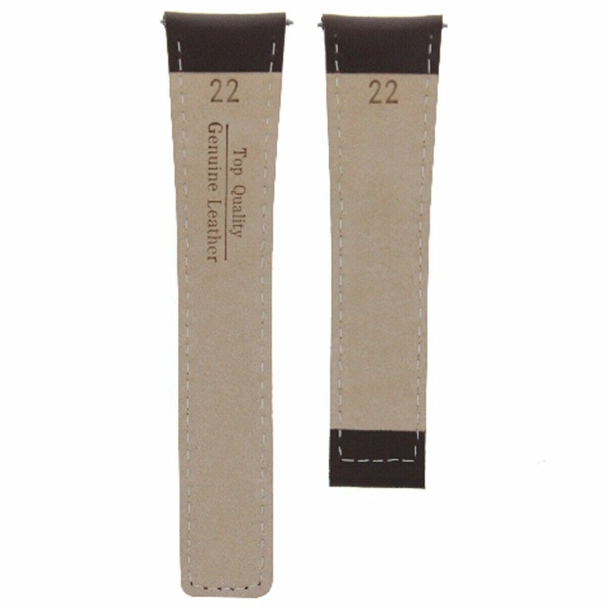 22mm To 18mm Brown Leather Replacement Deployment Clasp Strap For Tag Heuer