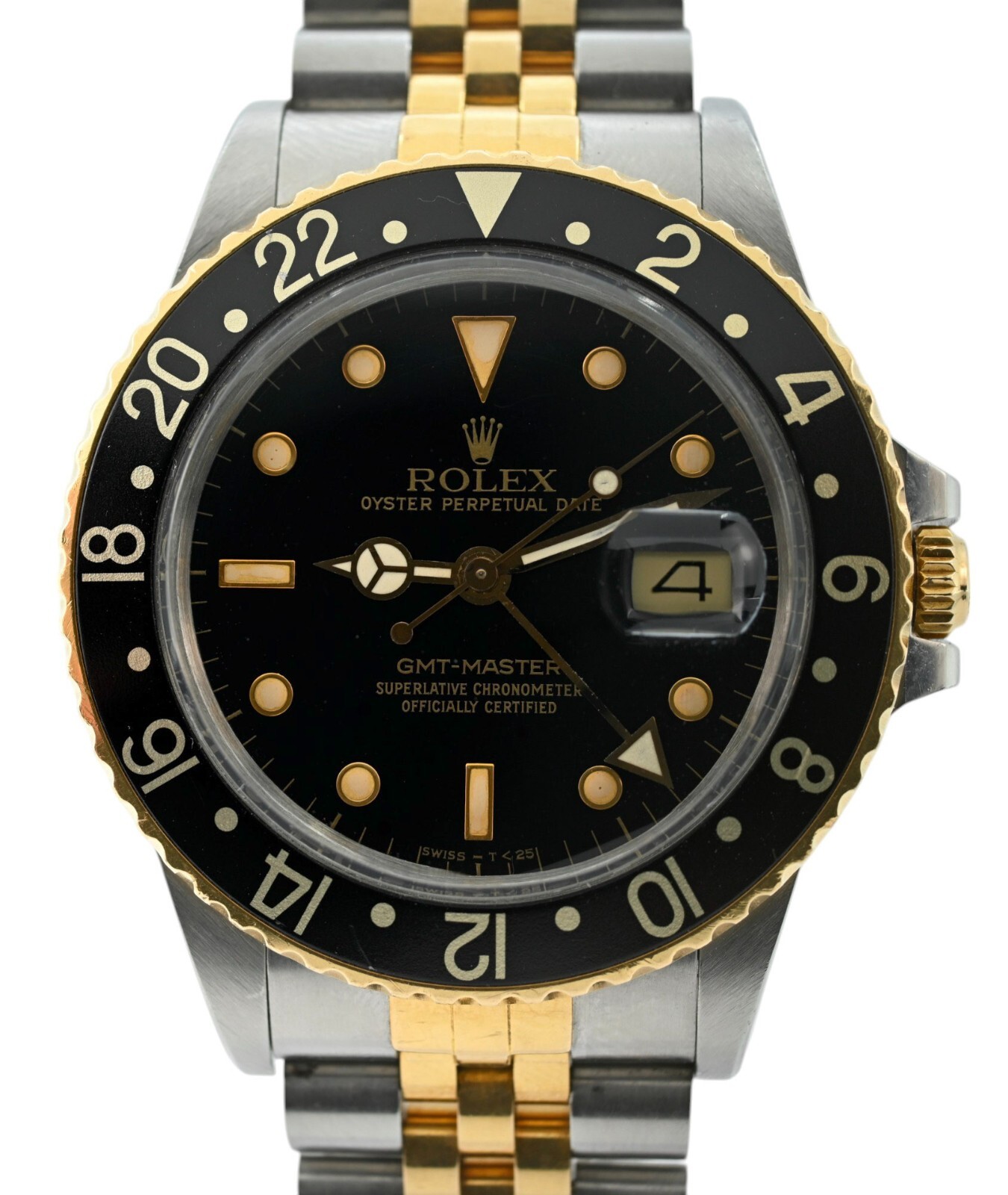 1987 Rolex 40mm Men’s Black Dial Two-Tone GMT Master Watch Unpolished Ref: 16753