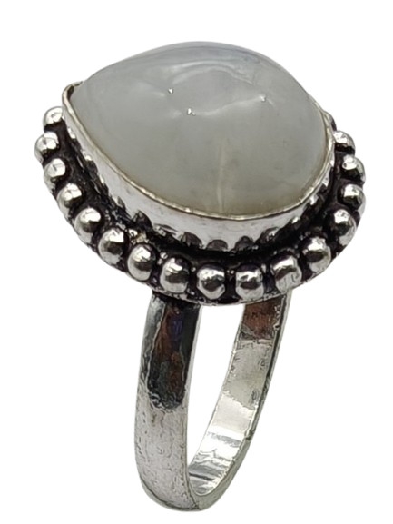 Moonstone Natural Gemstone Antique Silver Plated Ring US Size-8.25 A 890