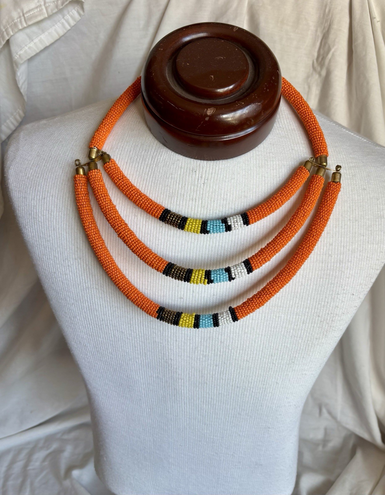 Maasai Beaded Necklace Collar Handmade Tribal Wedding Ceremonial African
