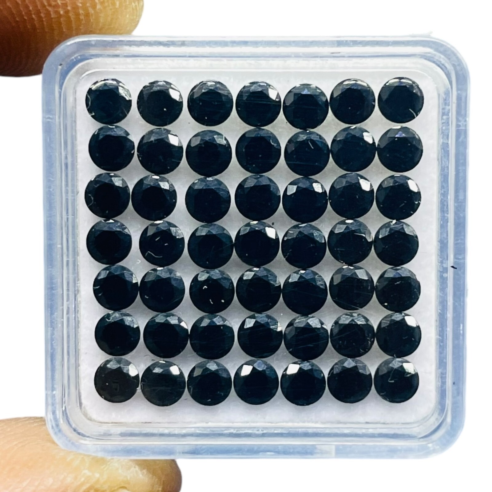100 Pcs Natural Black Spinel 3mm Round Diamond Cut Calibrated Loose Gemstone Lot
