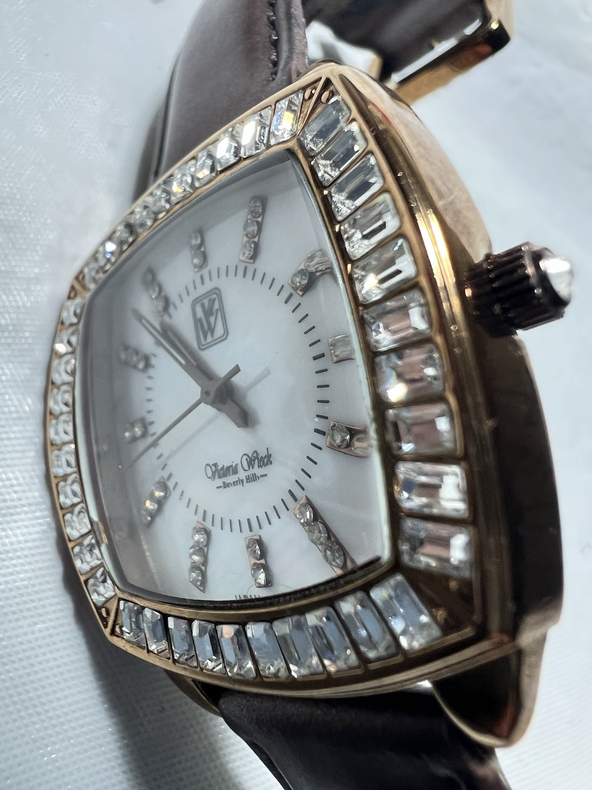 victoria wieck Beverly Hills,B8622, Crystal Studded, mother-Of-Pearl, ladies Wat