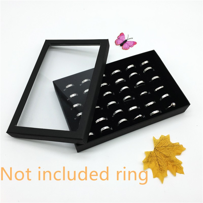 Jewelry Ring Organizer Case Tray Display Holder Earring Velvet Storage Box;;